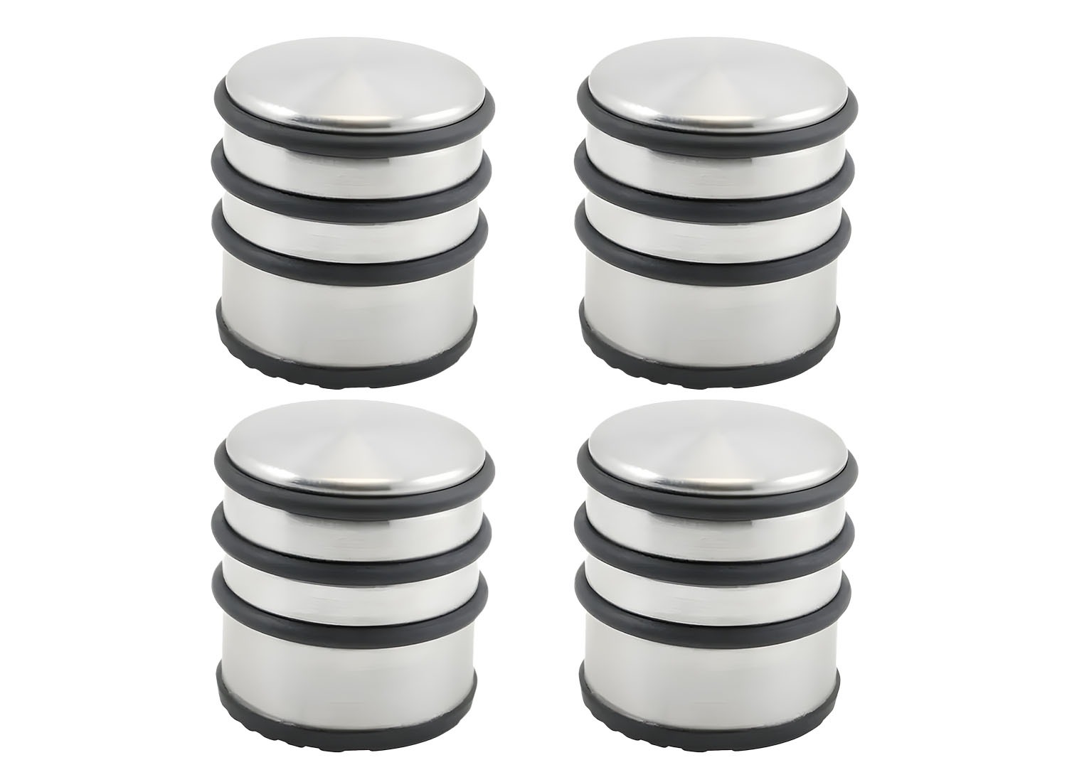 4x GS deurstopper - Ø7,5 x 8 cm - 1 kg - RVS