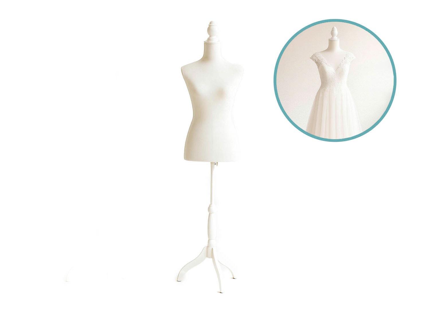 Lowander Dames Paspop - Etalagepop - Verstelbaar 134 tot 170 cm - Wit afbeelding