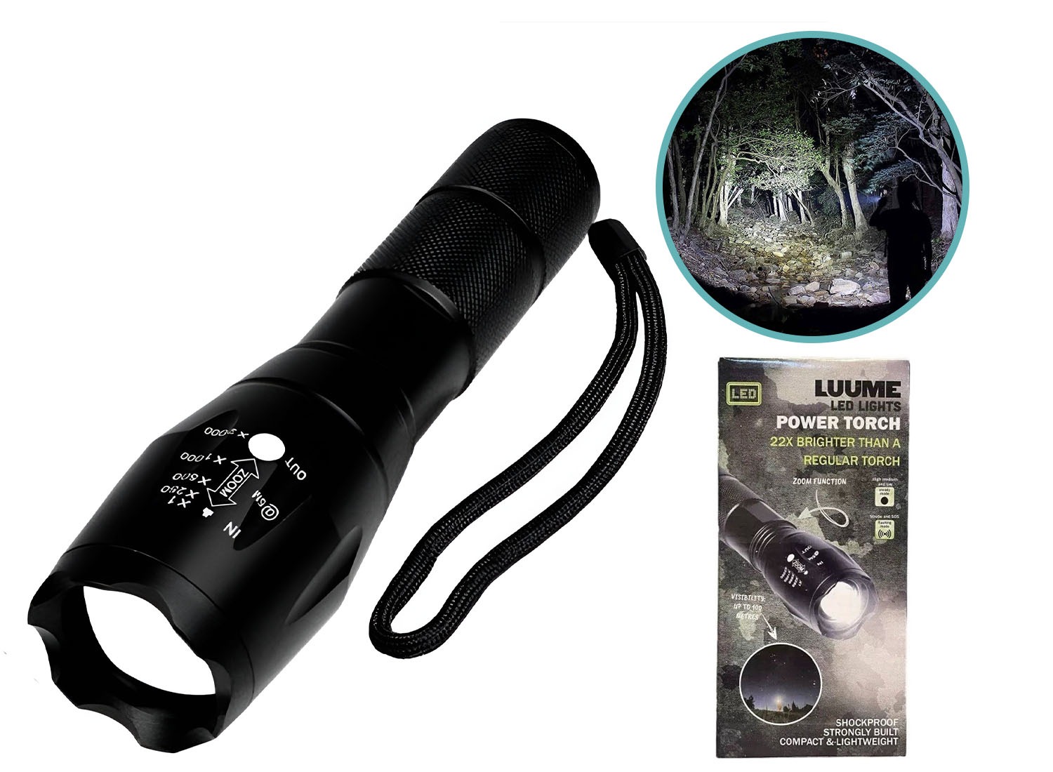 Luume Militaire Zaklamp - 3W LED - 5 Lichtstanden