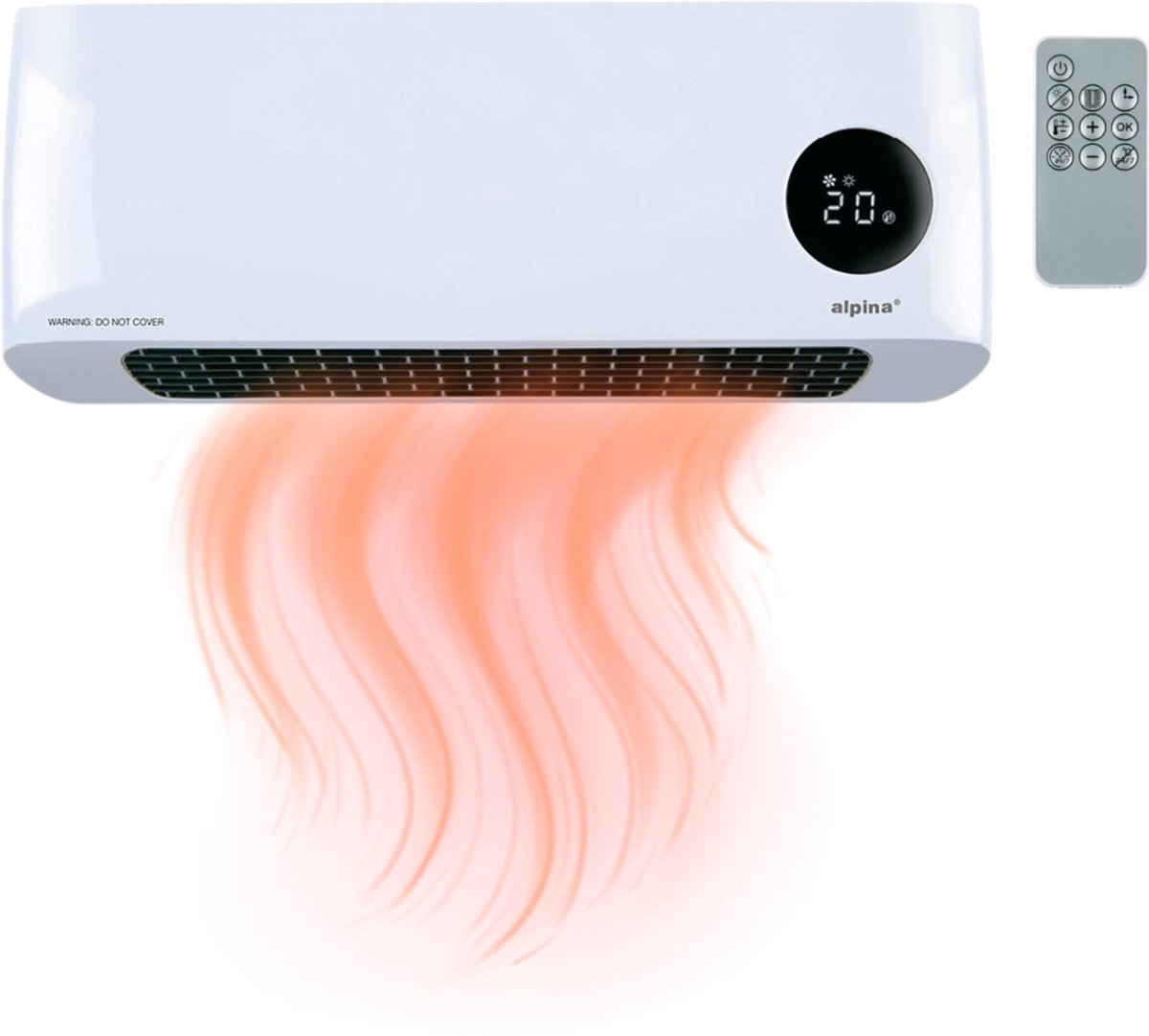 Alpina elektrische wandkachel met ventilator