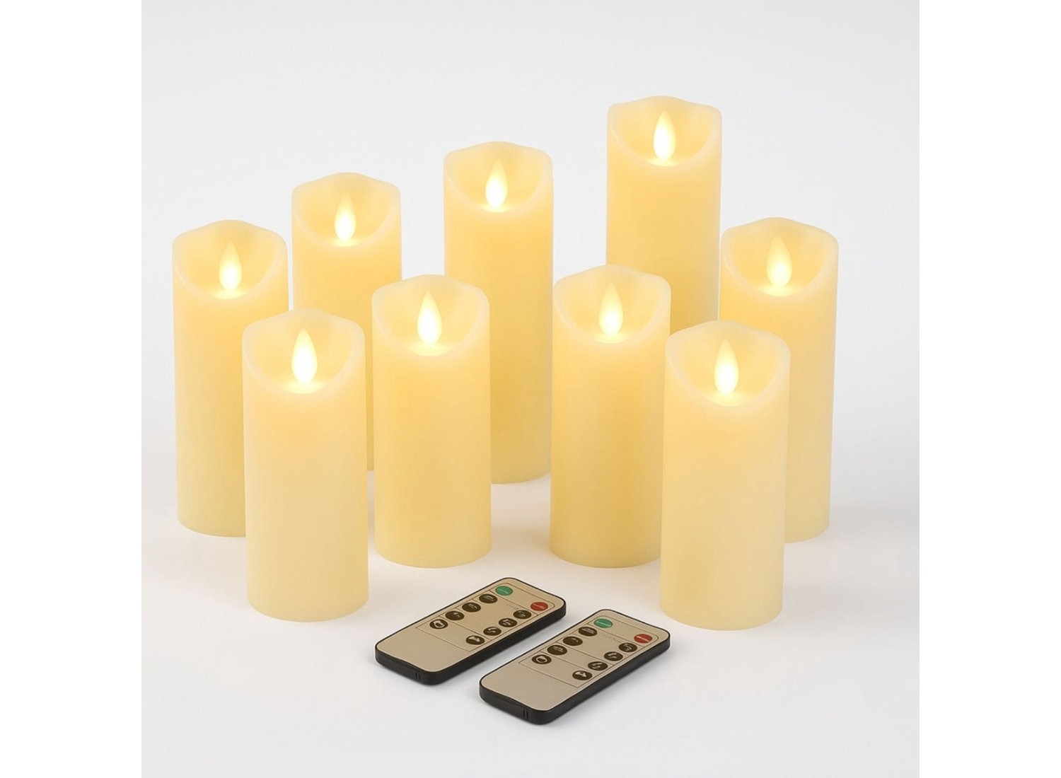 FlinQ LED Kaarsen met Bewegende Vlam - Set van 9 - Inclusief 2 Afstandsbedieningen
