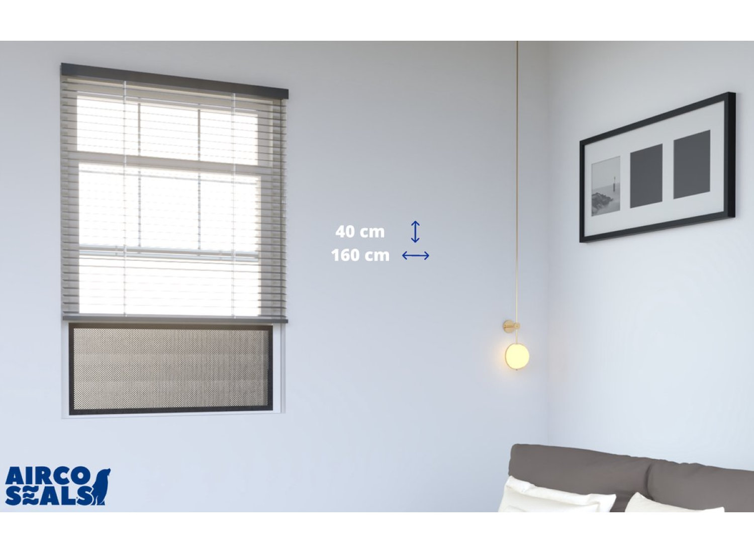 Insectenhor schuifraam - 40x160 cm - insect screen - vliegenhor