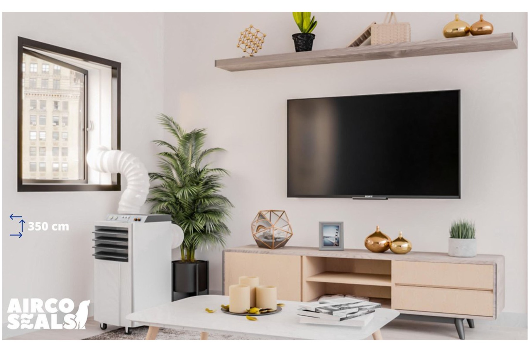 Airco Raamafdichtingskit 350 CM Kiep - Kantelraam