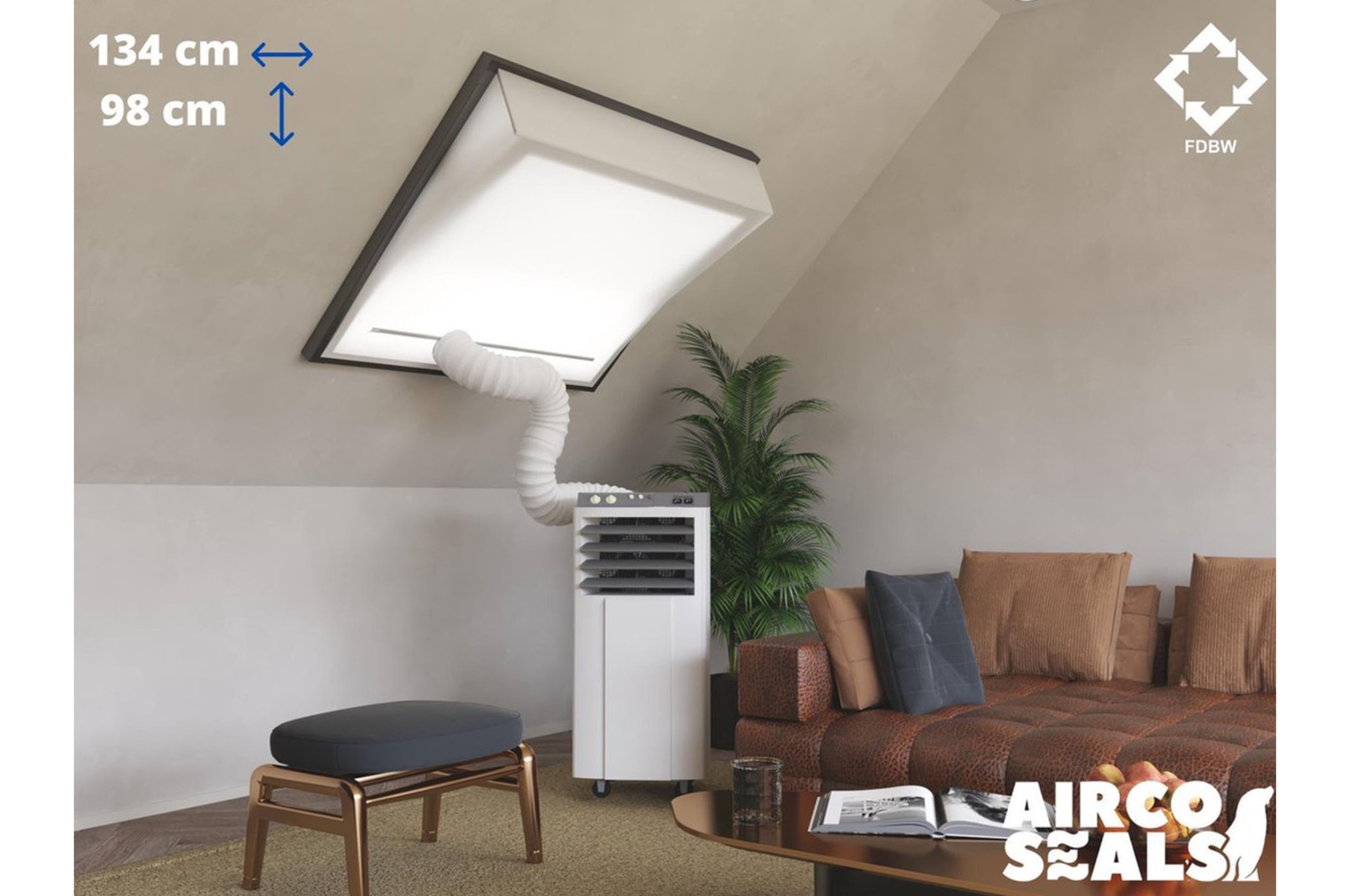 FDBW UK04 - Airco Raamafdichtingskit - 134 x 98 cm - Geschikt voor Velux Tuimelvenster Dakraam