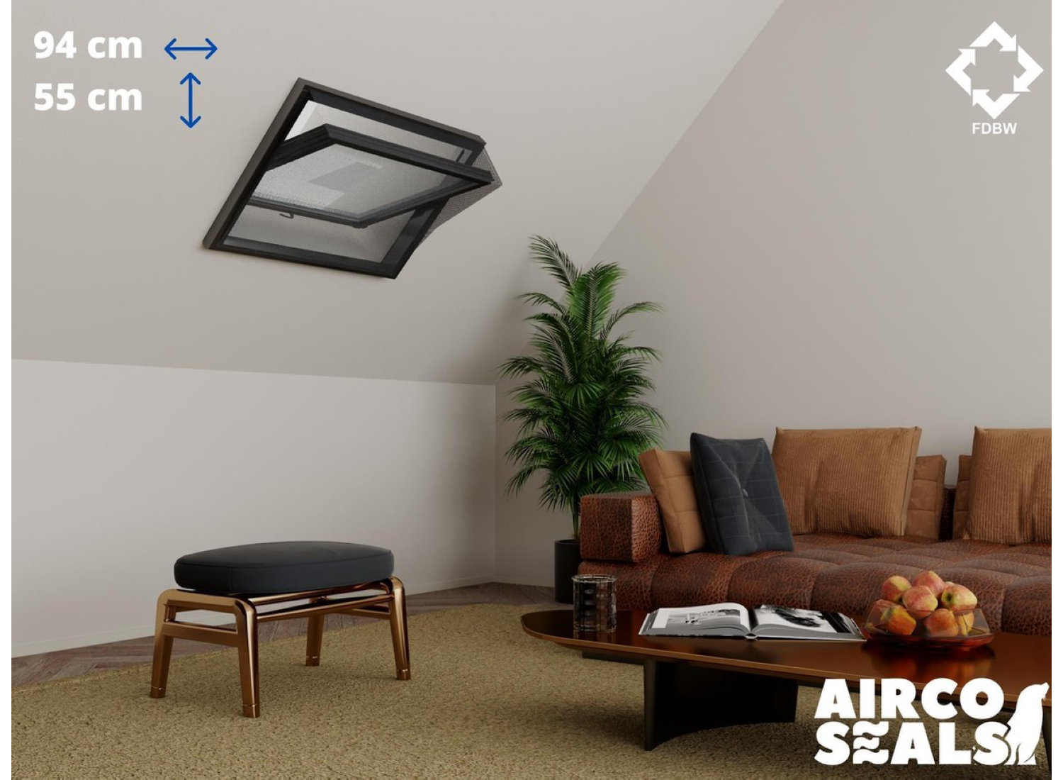 nsecten Hor Dakraam - 94 x 55 cm - Hor Geschikt voor Velux PK25 - Insect Raamhor - Vliegenhor - Velux