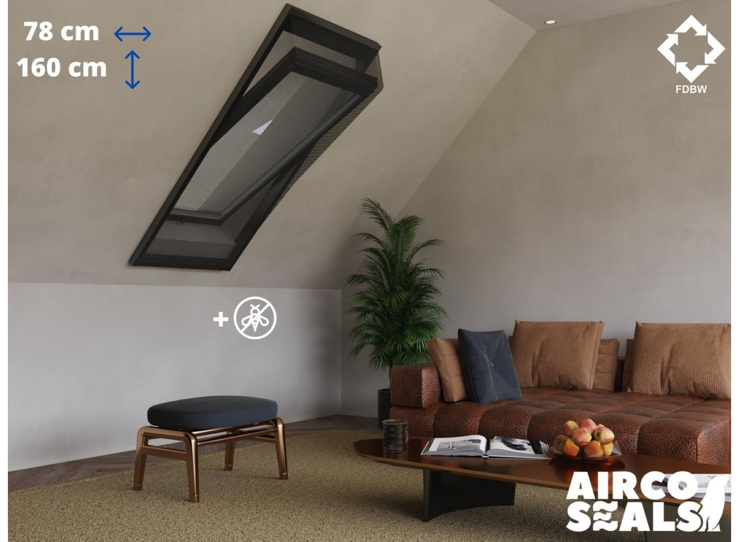 Raamafdichtingskit Mobiele Airco - Met Hor - 78 x 160 cm Velux MK10 | Fakro/Optilight 13 - Dakraam