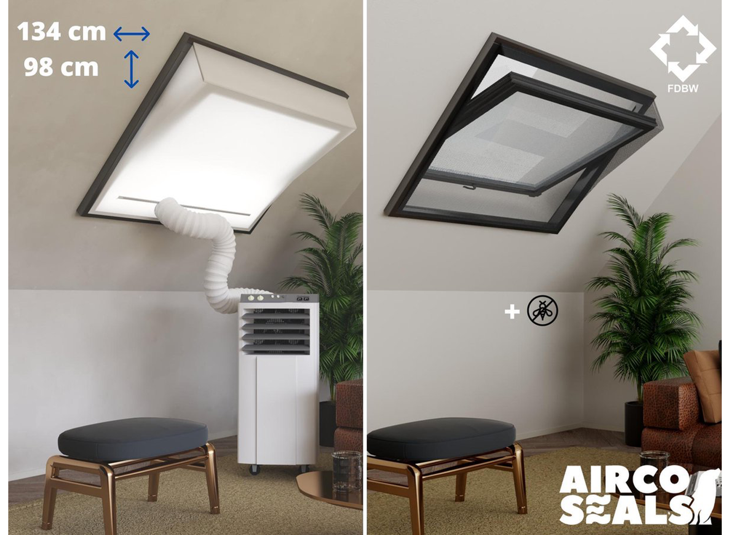 Raamafdichtingskit Mobiele Airco - Met Hor - 134 x 98 cm Velux UK04