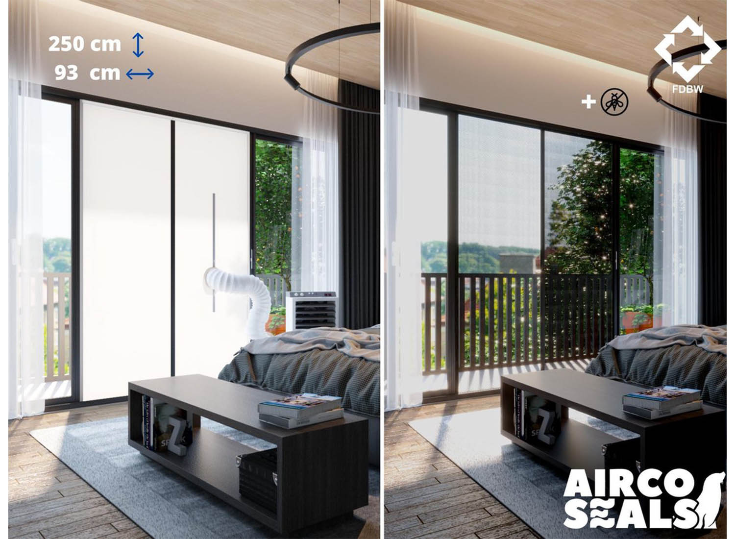 Deurafdichtingskit Mobiele Airco - Met Hor - 250 x 93 CM