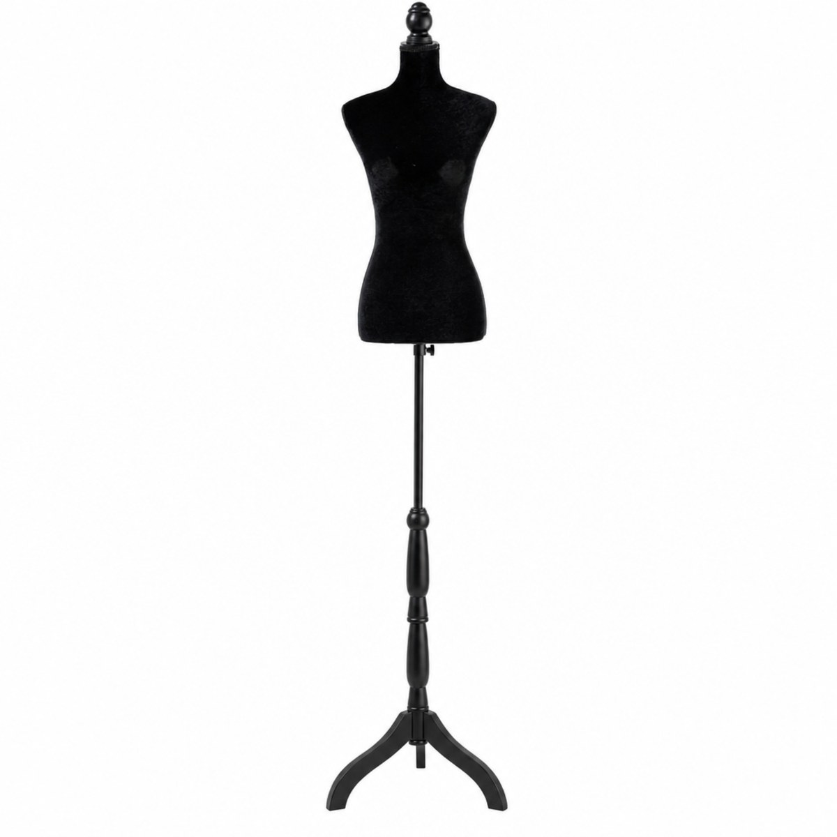 Lowander Dames Paspop - Verstelbaar 134-170 cm - Fluweel - Zwart