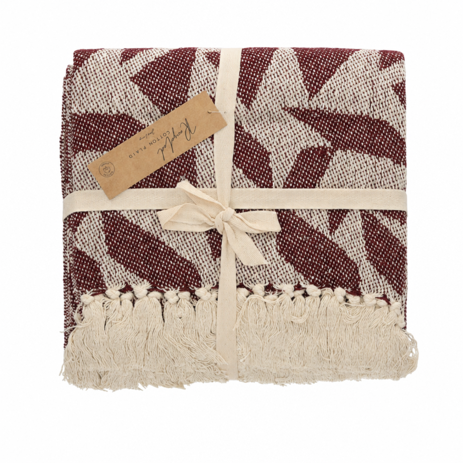 Jens Living Plaid Gerecycled Katoen - 130 x 180 cm - Rood