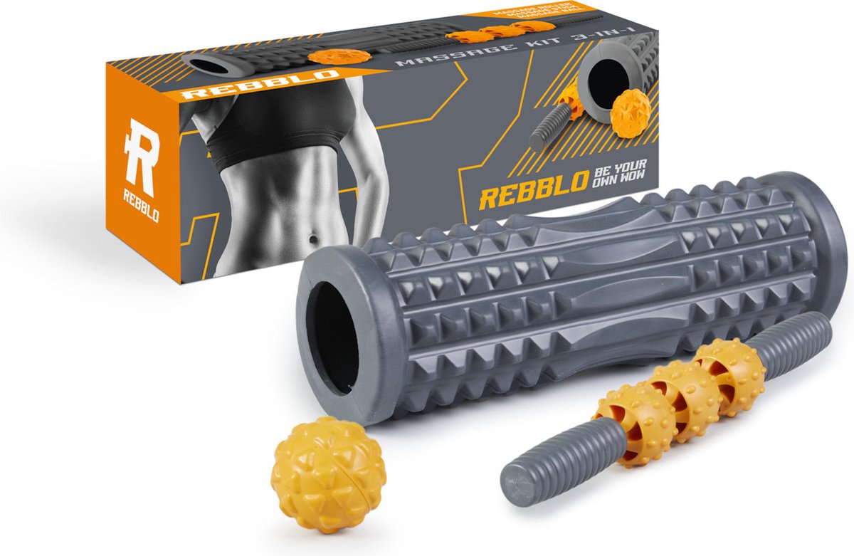 Rebblo Massageset 3-in-1 - Zwart