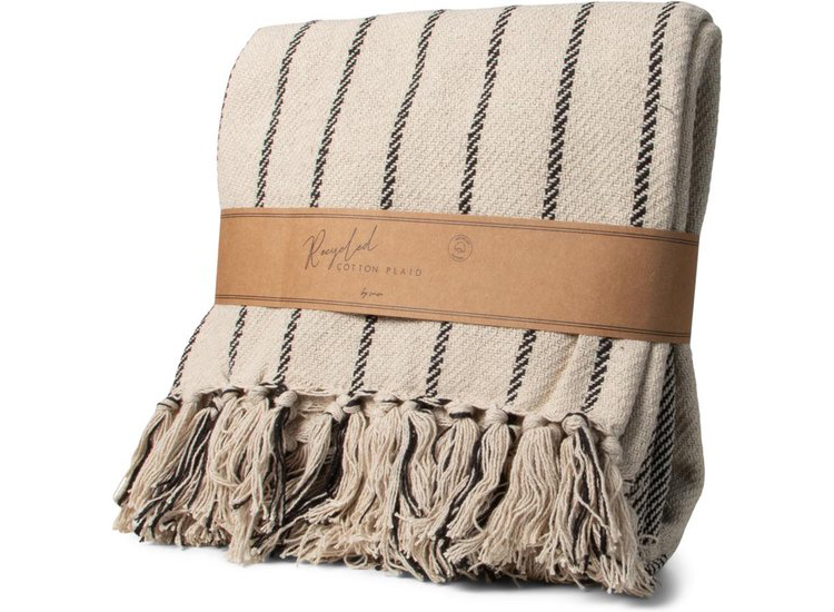 SENZA Recycled Cotton Plaid Gestreept Zwart