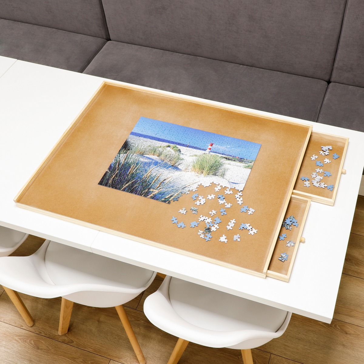 Puzzelplaat met lades - Gemakkelijk je puzzel opruimen - 76x57 cm (2de Kans Deal)