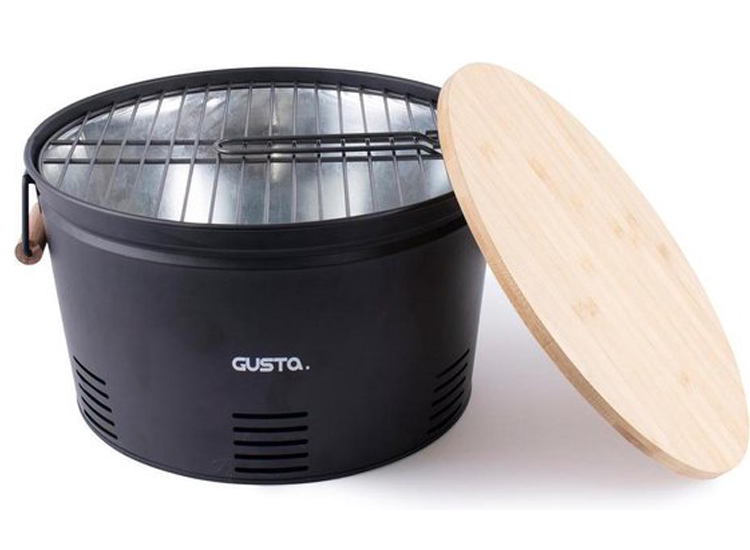 Gusta tafelbarbecue - Houtskool - ø35x20cm - Grijs