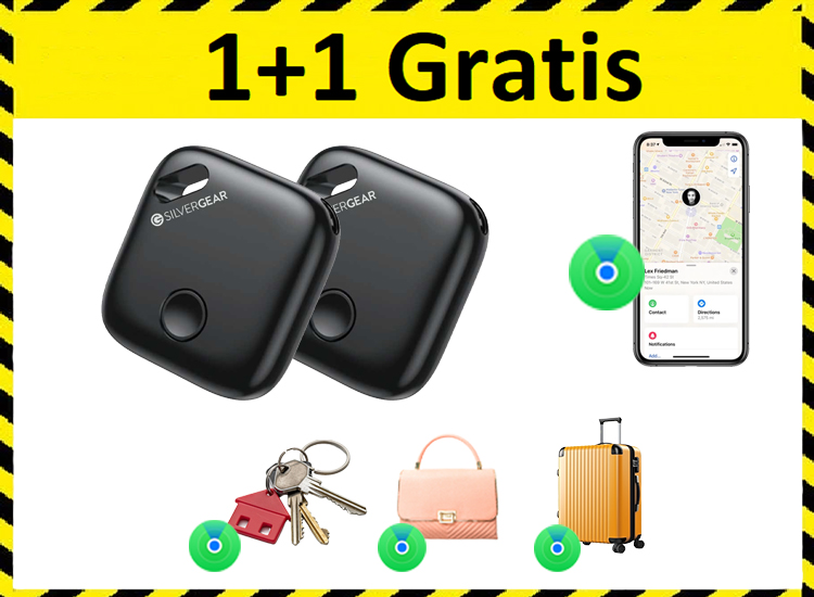 Silvergear MFI Tracker Tag met iOS Zoek mijn functie 1+1 Gratis