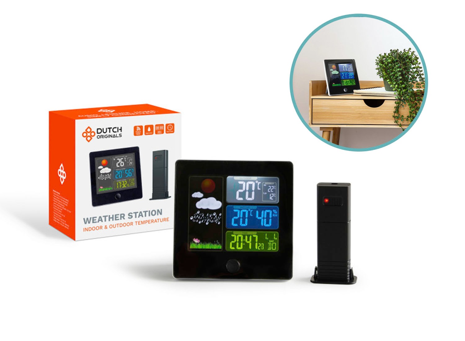 Deal Donkey - Dutch Originals Weerstation - Inclusief Buitensensor Deal Donkey - Dutch Originals Weerstation - Inclusief Buitensensor