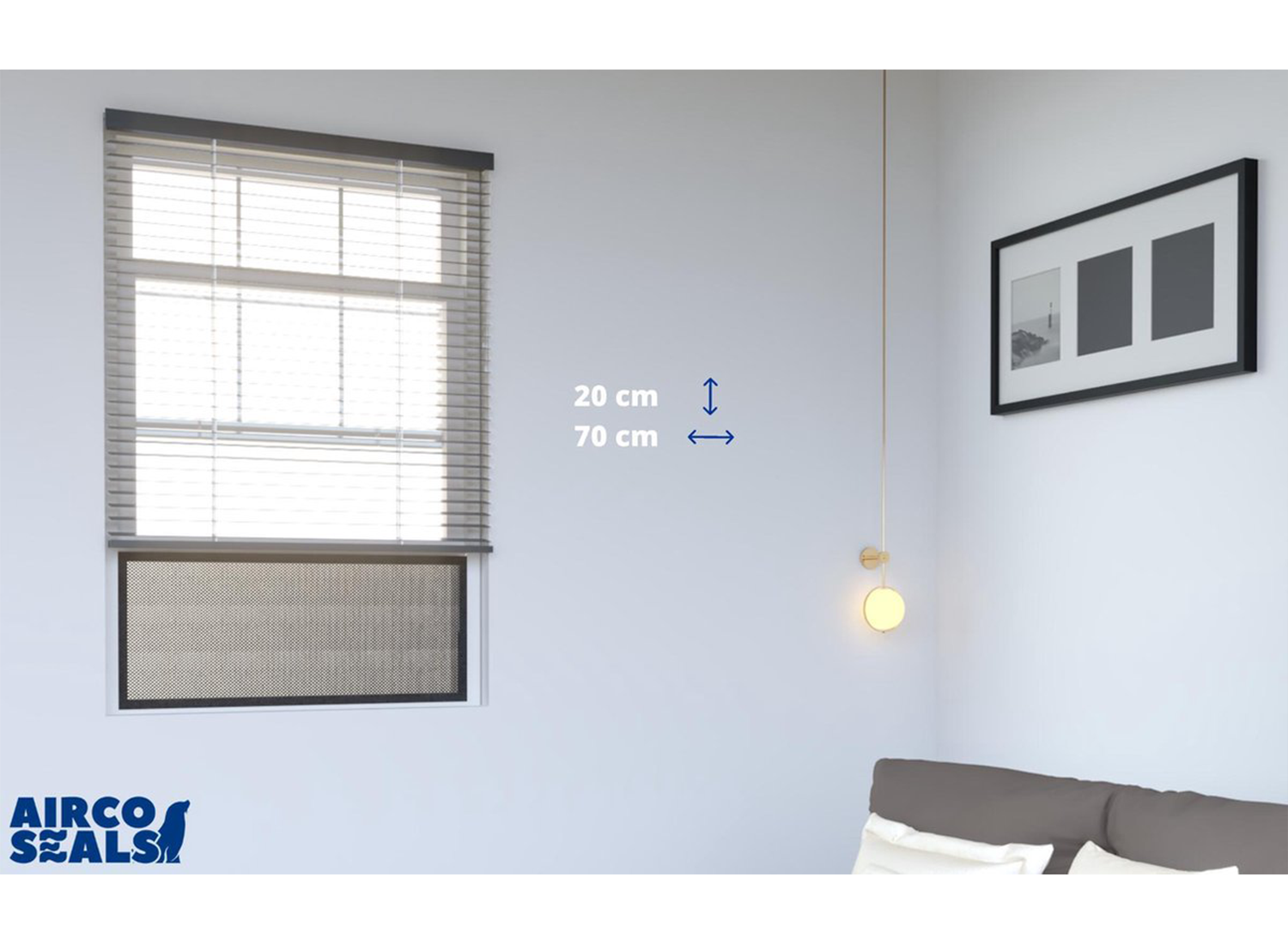 Insectenhor schuifraam - 70x20 cm - insect screen - vliegenhor