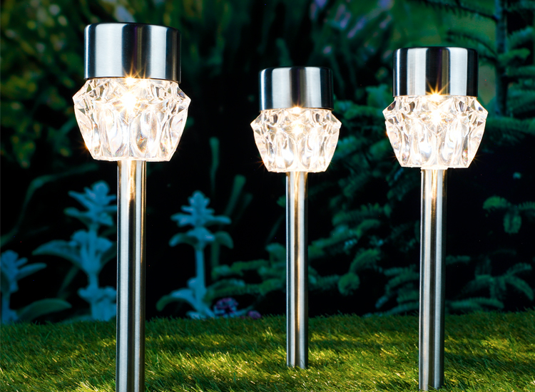 Solar Padverlichting LED 3 Stuks Kristal