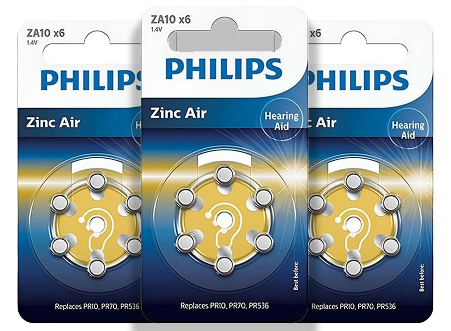 18 Philips Zink Batterijen - 1.4V - 90 mAh