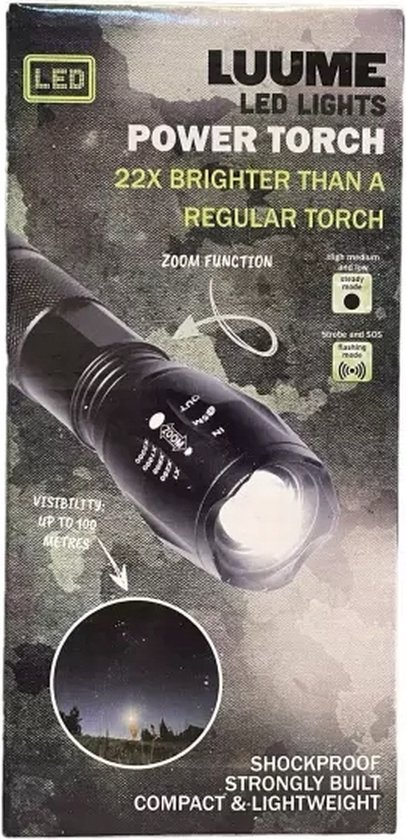 Luume Militaire Zaklamp - 3W LED - 5 Lichtstanden