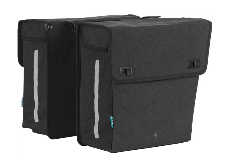 AROUND Dubbele Fietstas Solid - 34 Liter - Zwart