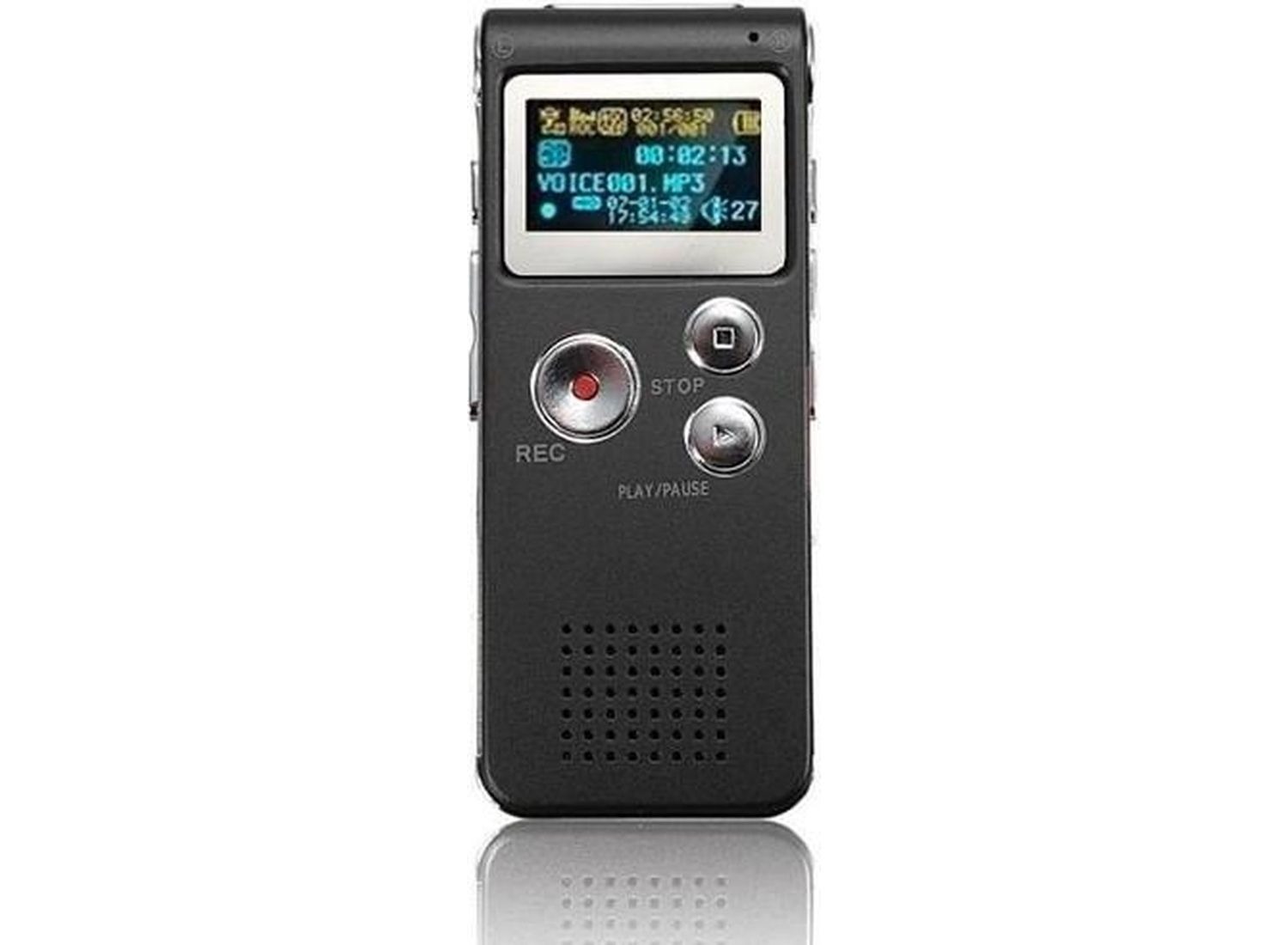 Fedec Premium Voicerecorder - Geluidsrecorder - Tot 8 GB geheugen - Zwart afbeelding