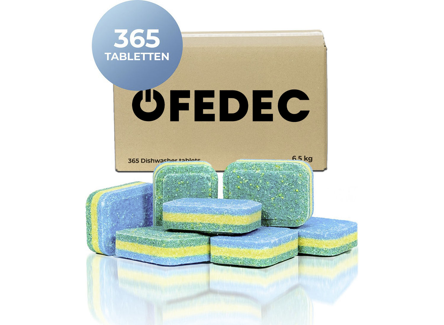 Fedec Vaatwastabletten 365 stuks - 3 laags - schoonmaak, glans en ontkalken
