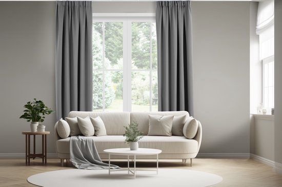 Lifa Living Zonwerende Gordijn - Zilvergrijs - Verduisterend en Geluidswerend - 300 x 250 cm