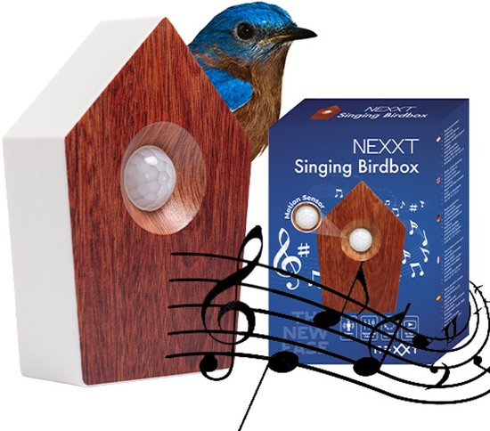 Nexxt Vogelgeluiden Huisje - Met Sensor - Hout afbeelding