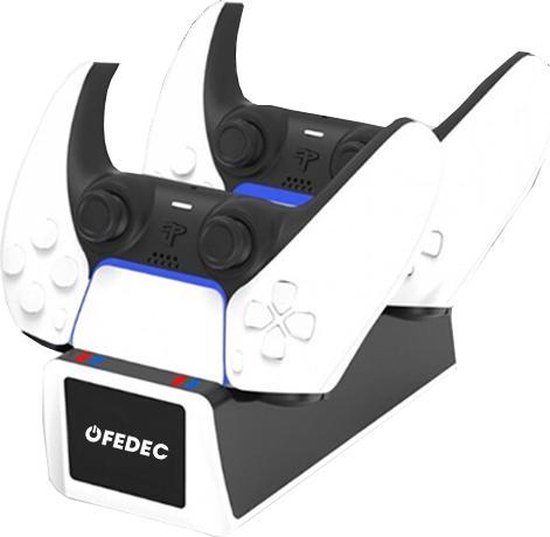 DealDonkey-Fedec Playstation 5 Controller Dockingstation - Oplaadstation - Ruimte voor 2 controllers - Inclusief kabel - Zwart-aanbieding DealDonkey-Fedec Playstation 5 Controller Dockingstation - Oplaadstation - Ruimte voor 2 controllers - Inclusief kabel - Zwart-aanbieding