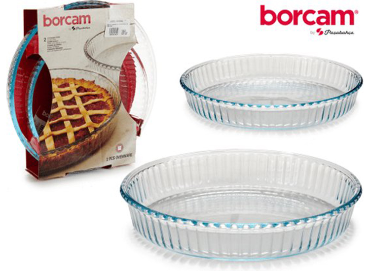Borcam Ronde ovenschalen - Glas - 2 stuks - 26 en 32 cm