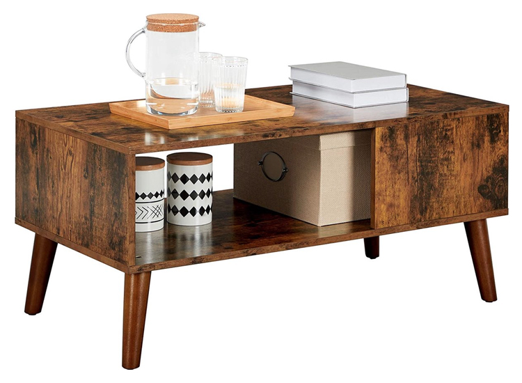 iBella Living - Retro Salontafel - Vintage Koffietafel - Bijzettafel woonkamer - 100x50x44,5 cm