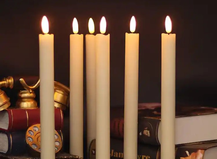 6 LED Dinerkaarsen op batterij - Afstandsbediening - Wit afbeelding