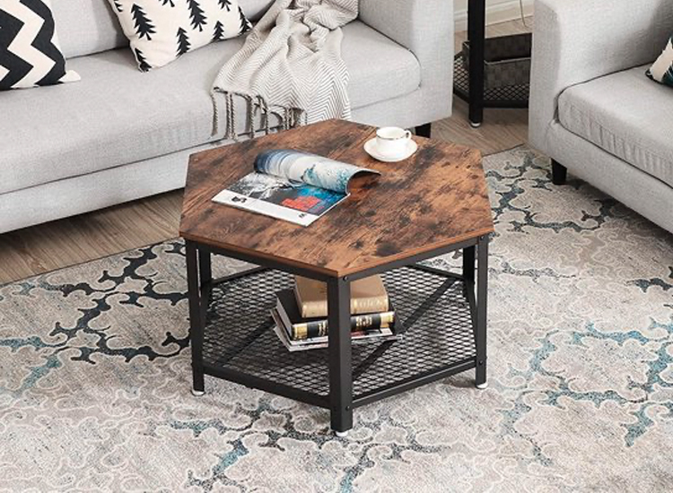 iBella Living - Industrile Koffietafel - Salontafel - Zeshoekig