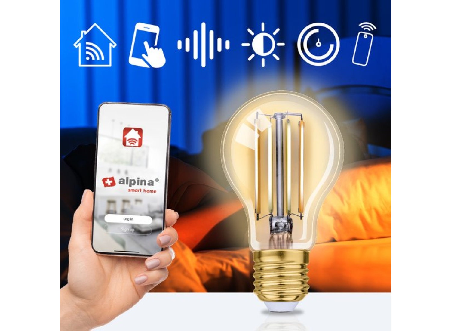 Alpina WiFi Smart E27 LED-lamp - 4,9W - 470 lm