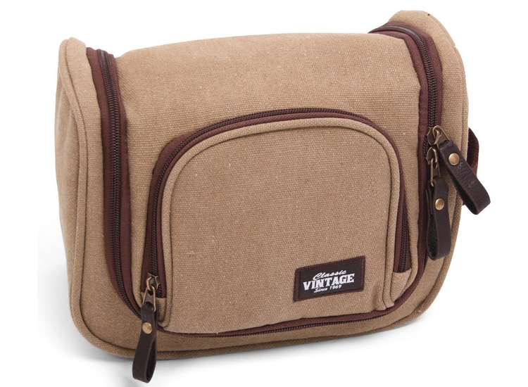 Norländer Vintage Canvas Toilettas Deluxe Kaki