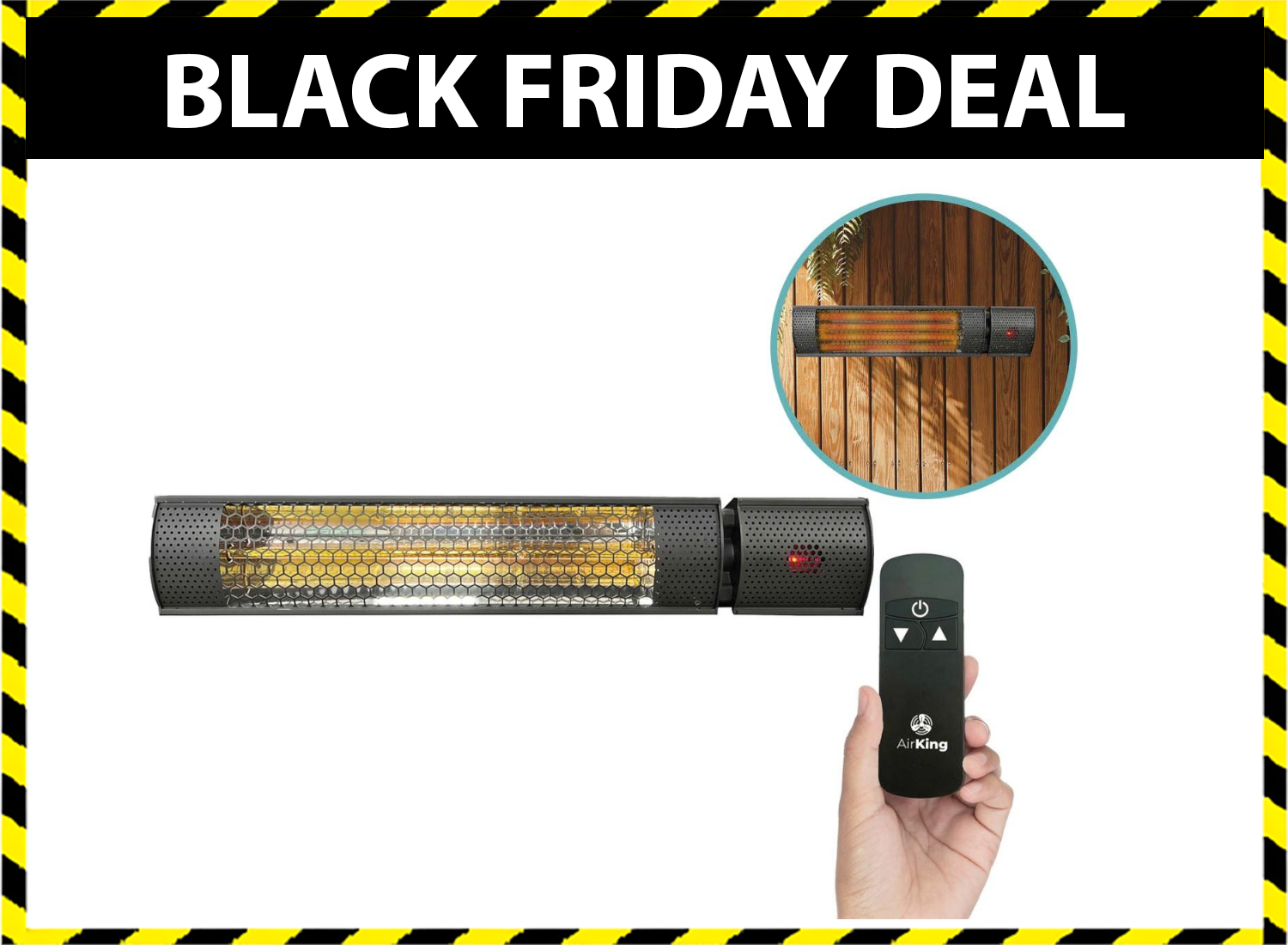 Elektrische Terrasverwarmer Infrarood 2000W met Afstandsbediening â" 62 cm