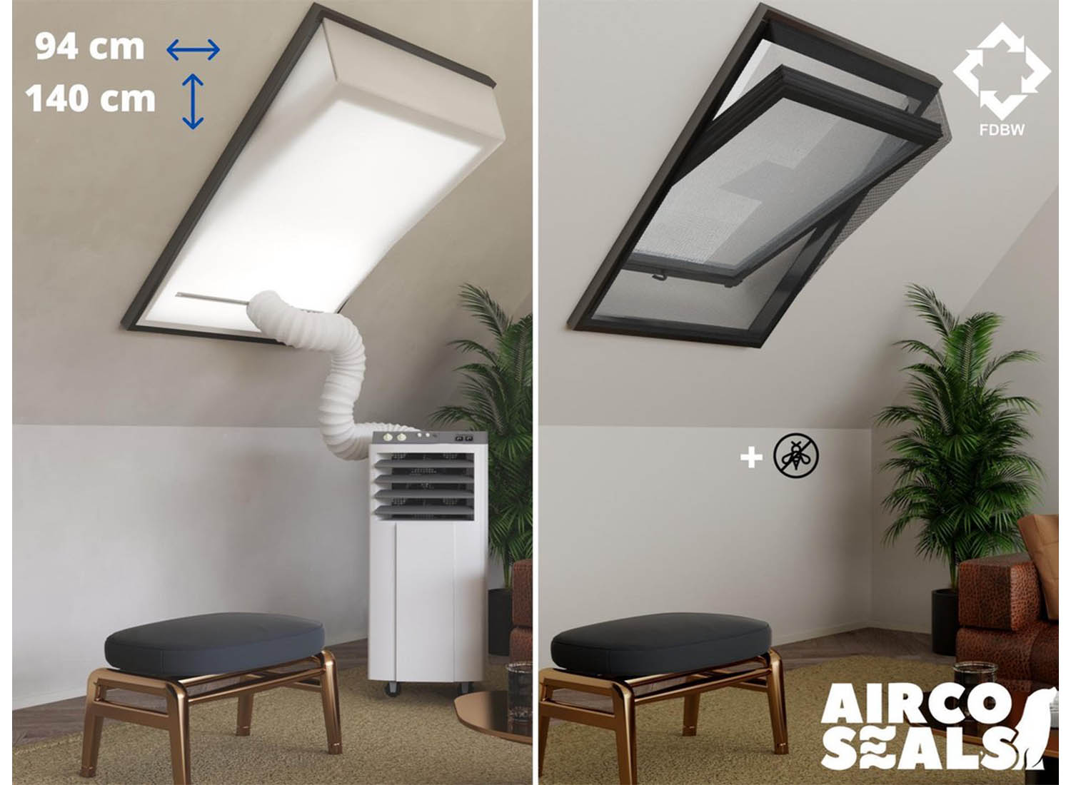 Raamafdichtingskit Mobiele Airco - Met Hor - 94 x 140 cm Velux PK08