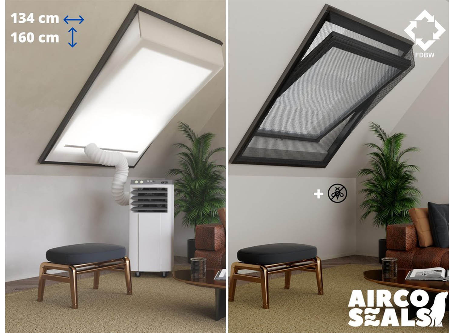 Raamafdichtingskit Mobiele Airco - Met Hor - 134 x 160 cm Velux UK10