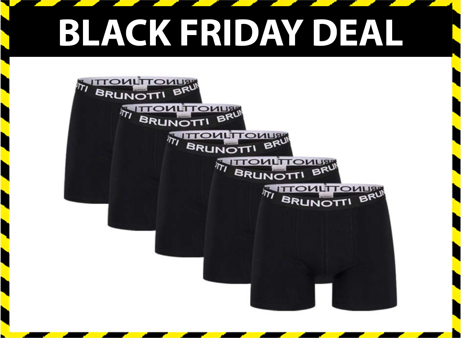 5 pack Brunotti Boxershorts - Heren Boxers - Zwart
