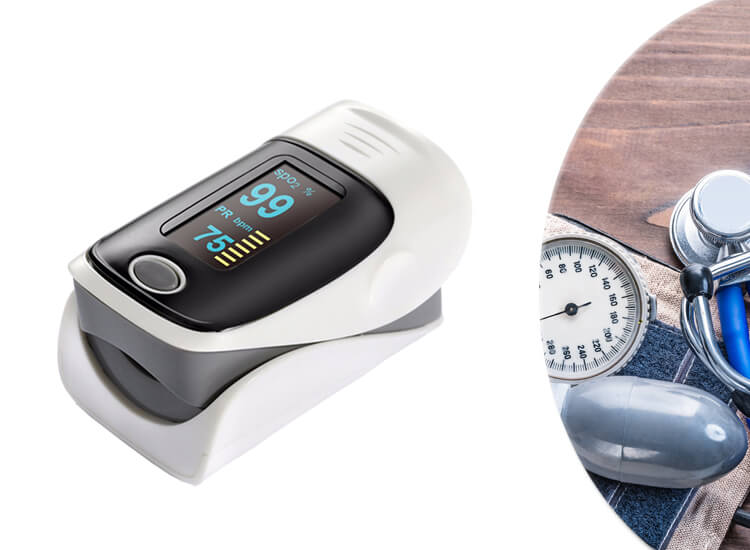 Fingertip Pulse Oximeter - Zuurstof- en hartslagmeter - Grijs