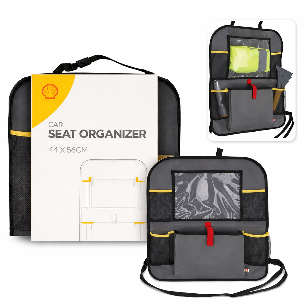 Shell Autostoel Organizer - met Tablet Houder - Zwart