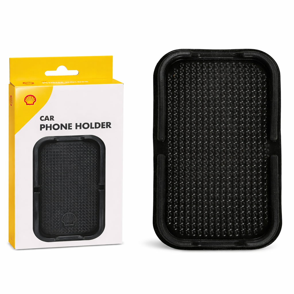Shell Telefoonhouder met Anti-Slip Mat voor Dashboard - Zwart