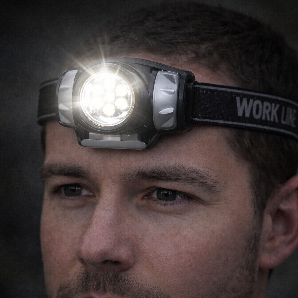 GS Hoofdlamp 7 LED Met 3 Lichtstanden en Verstelbare Hoofdband