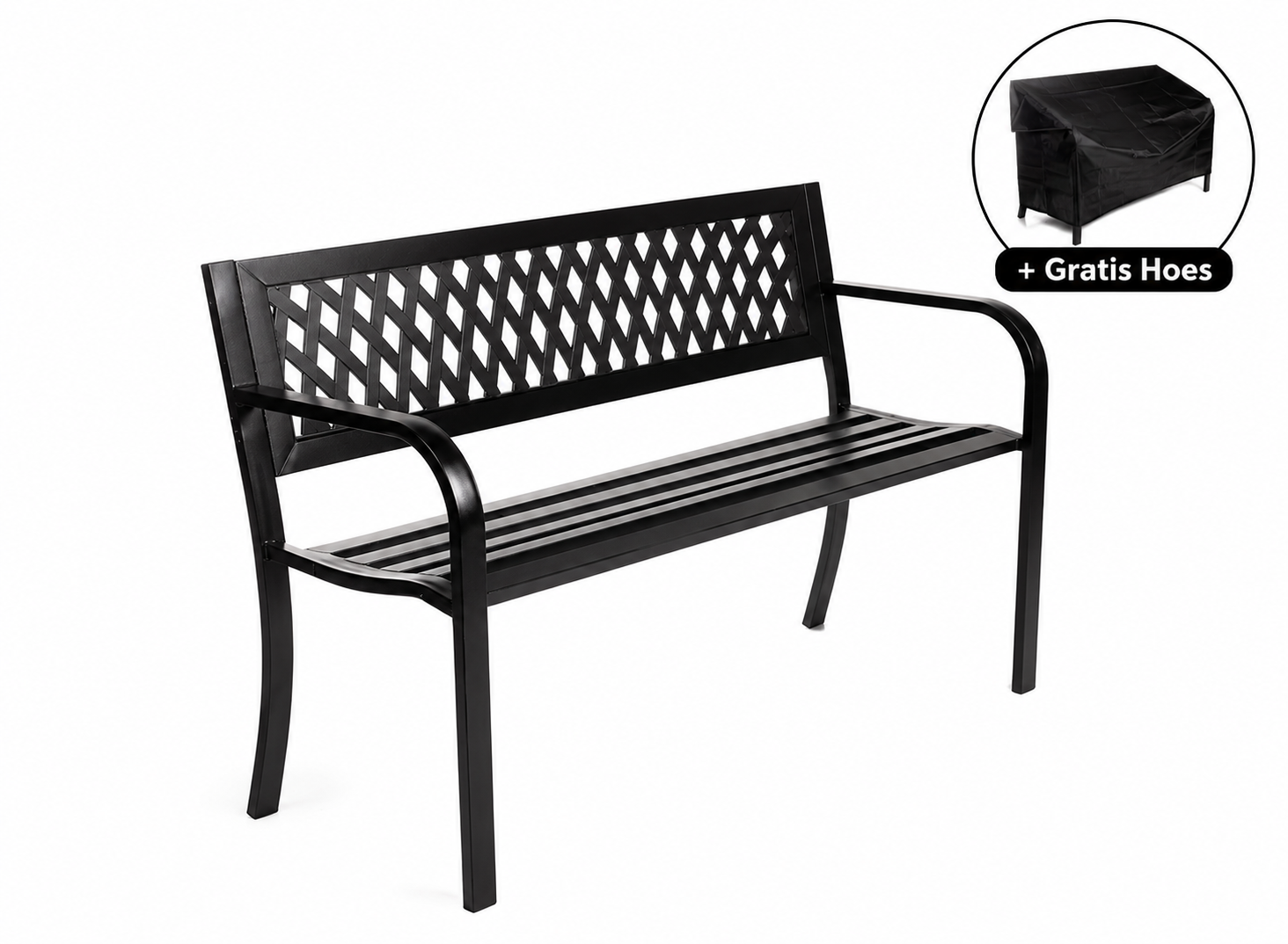 Deal Donkey - Nexxt Tuinbank - Staal - 125 X 53 X 77 Cm + Gratis Hoes