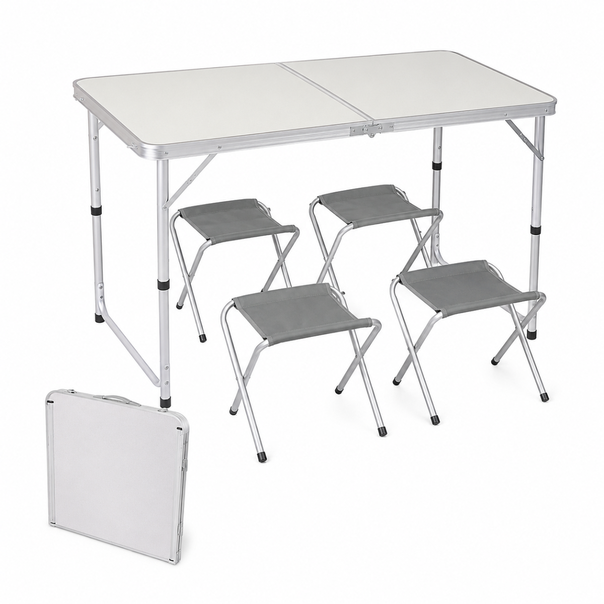 Kynast Camping Klaptafel Set - 5-delig - Aluminium - Tafel met 4 Krukjes