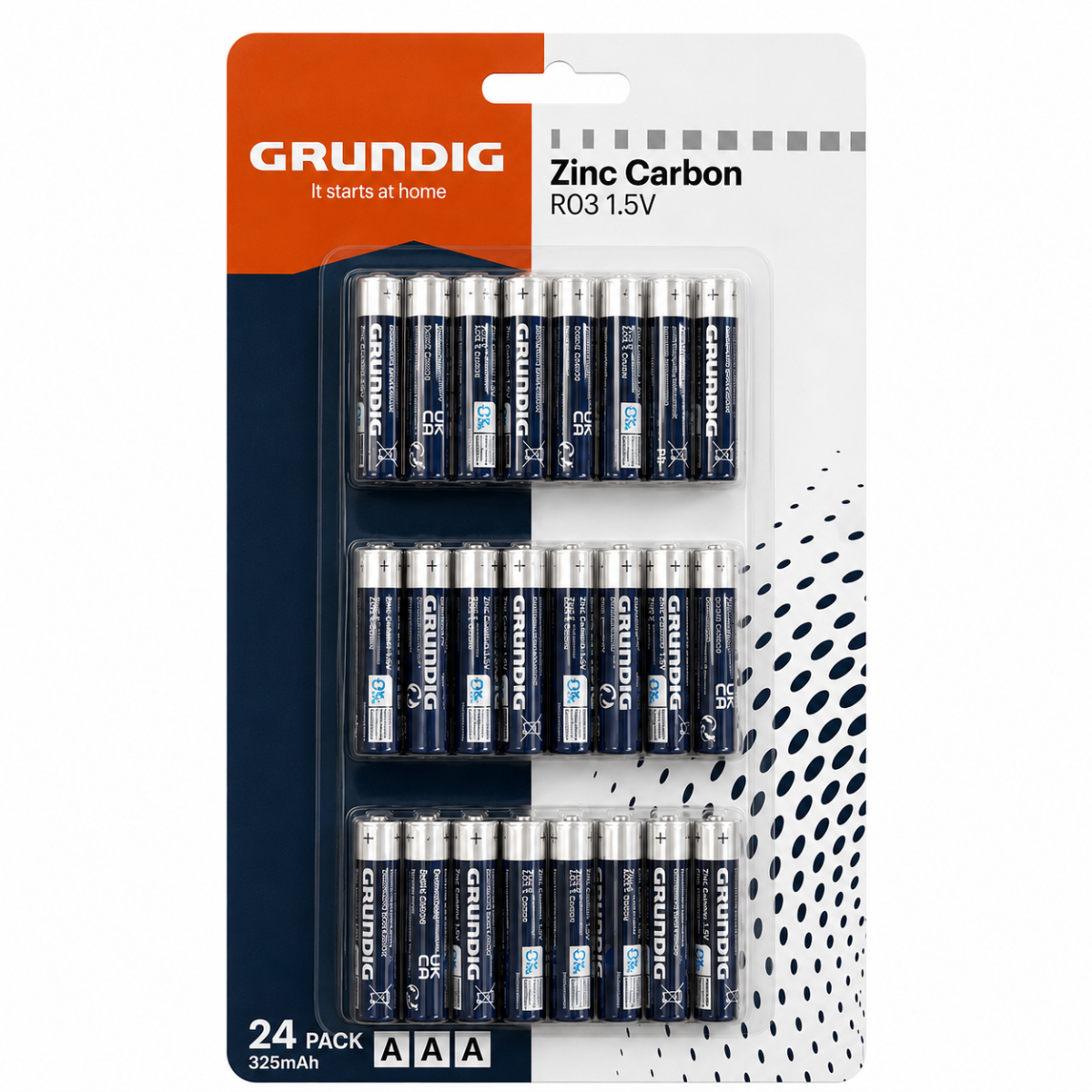 24 Grundig AAA Batterijen - Alkaline LR03 - 1,5V