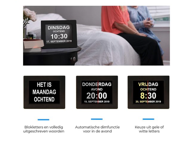 Brixy Dementieklok - 24 Alarmfuncties - Incl. Afstandsbediening