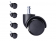 Fedec Bureaustoel Reservewielen - Zwart - 11mm / 50mm - Voor harde vloeren