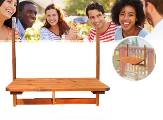 Opklapbare balkontafel 63 x 40 cm - Van weerbestendig hout